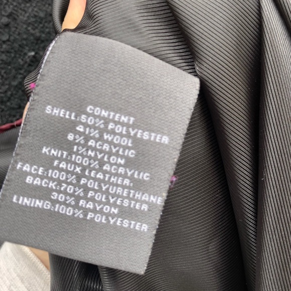 Vince Camuto Black Quitted Wool Blend Zippered Winter Coat Size XS - Picture 5 of 9